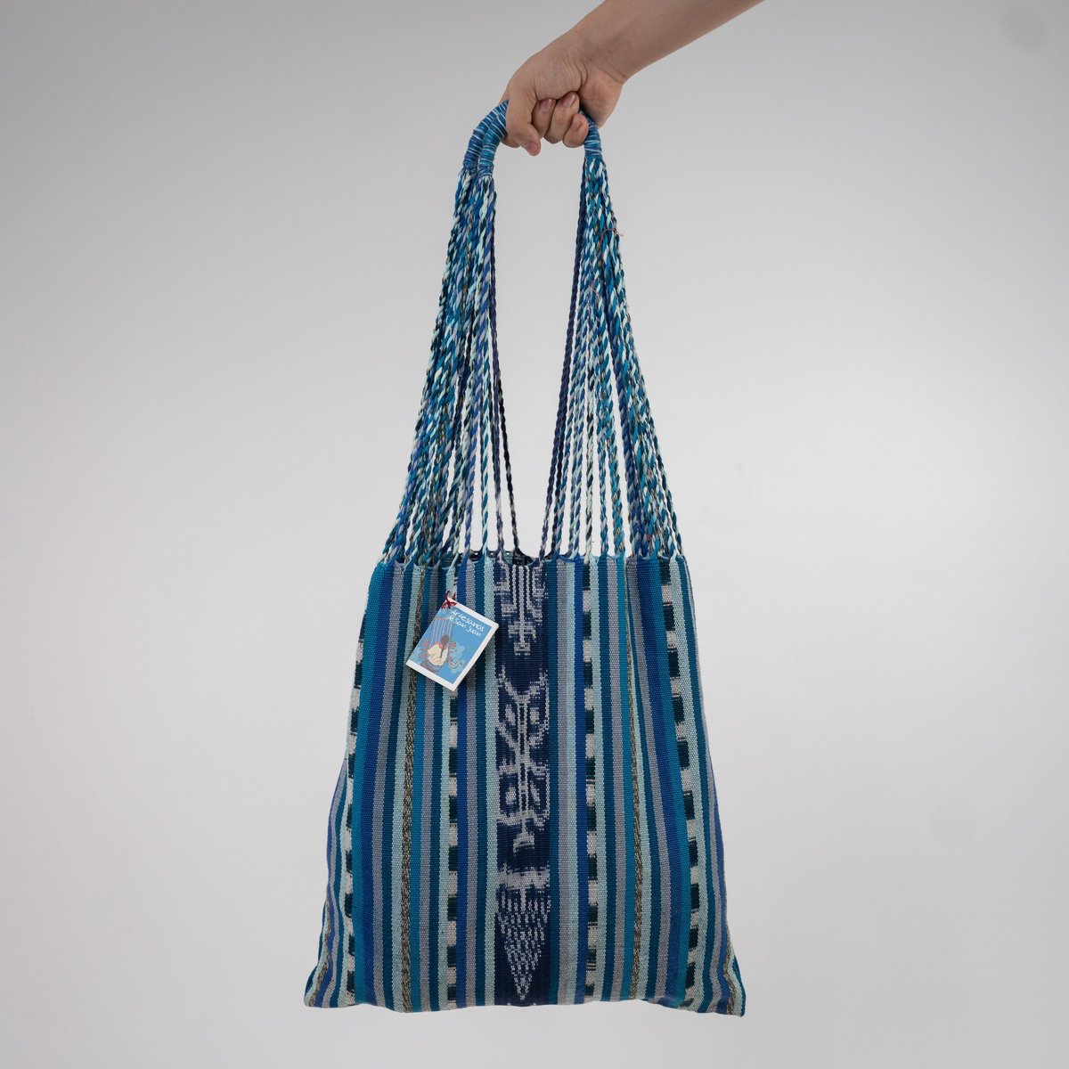 Morral azul de rayas