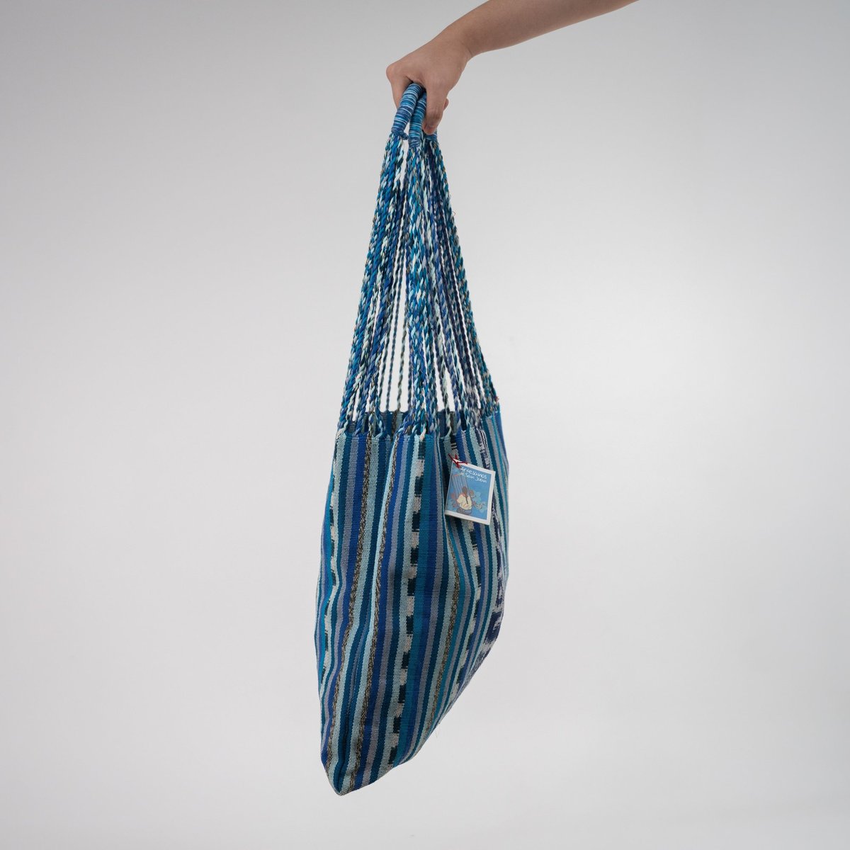 Morral azul de rayas