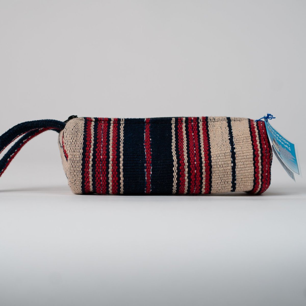 Estuche cilíndrico de rayas
